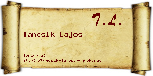 Tancsik Lajos névjegykártya